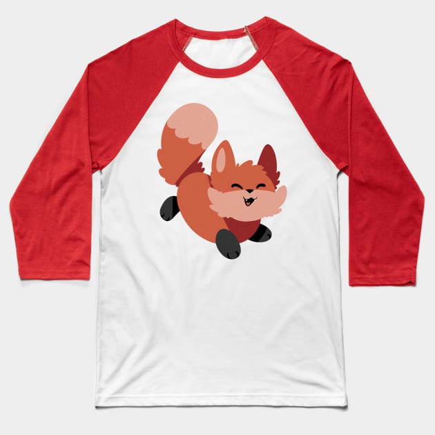 Happy Fox Baseball T-Shirt by GhastlyRune